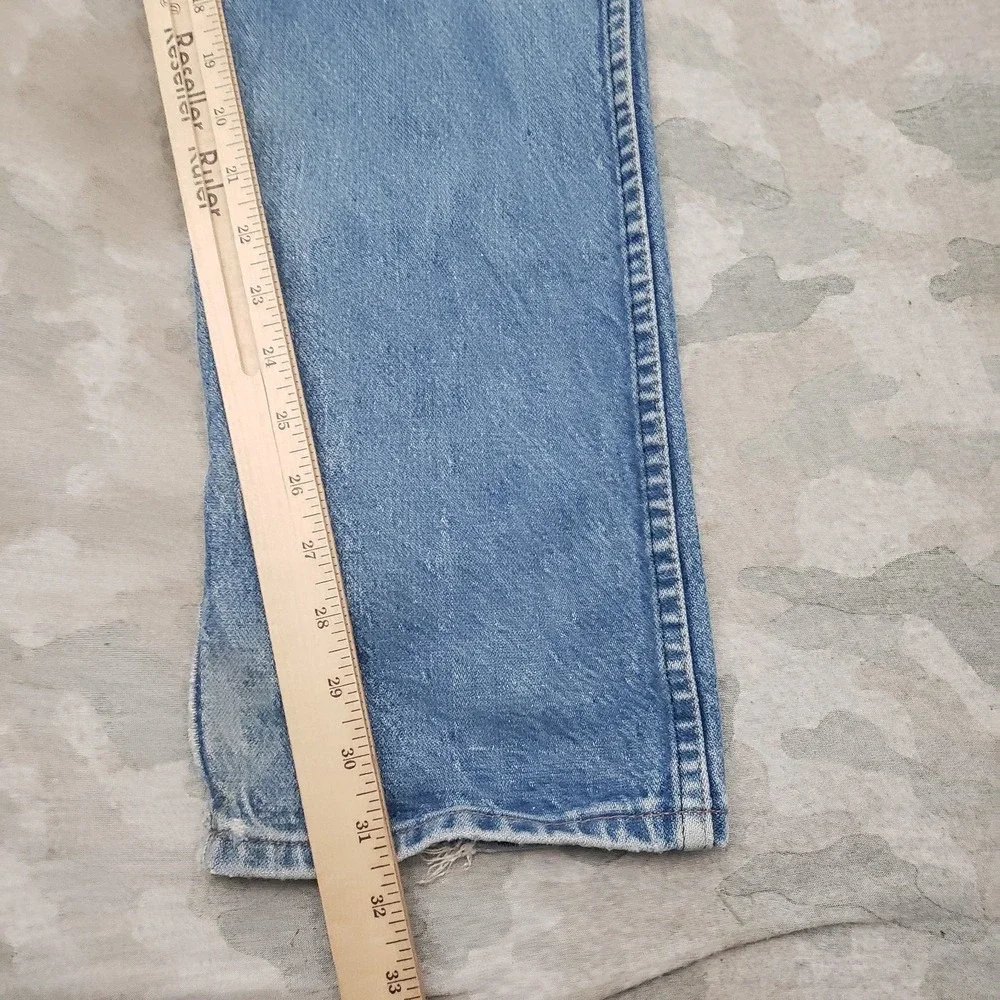 VTG Wrangler 13MWZ Jeans 32x34 Blue Cowboy Cut Denim Light Wash Yellow Tag